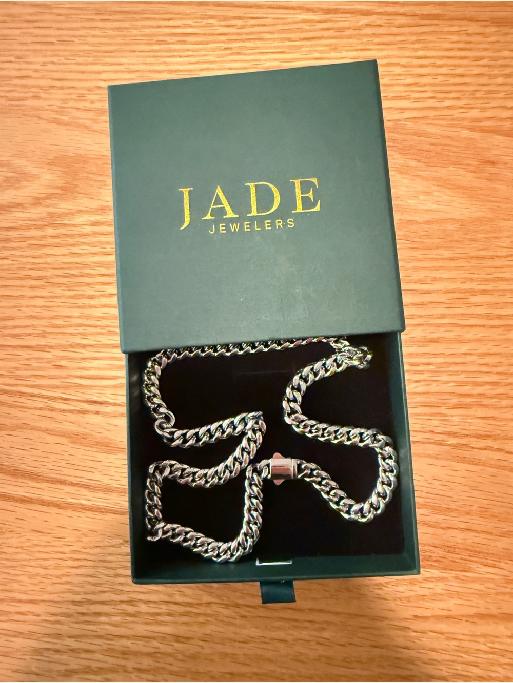 Jade Jewelers Silver Cuban Link Chain Necklace